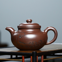 Summer special top ten famous pot gold medal winner Wu pure hand antique old purple mud 280cc purple clay pot