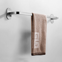  Punch-free 304 stainless steel towel bar single rod Bathroom towel hanging rod Bathroom towel rack rack hanger