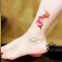 Waterproof Tattoo Sticker Nine Tailed Fox Woman Persistent Korea Emulation Chest Wrist Ankle Black And White Sexy Chest Small Fox