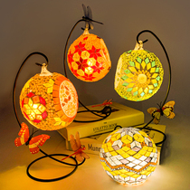 Handmade Diy Mosaic Candle Holder Hanging Material Bag Candle Parent-child Interactive Creative Ornament Pendulum set up a warm field