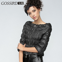 Ultra short autumn and winter women dress light and warm and body elastic short and down clothes printed fashion Slim Cape Jacket Tide