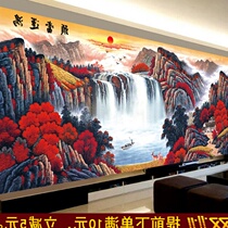 Diamond painting cross stitch stickers Diamond Hongyun head 2019 new living room landscape landscape masonry embroidery flowing water making money 5d