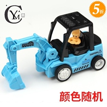 Childrens small digging machine toys small car model loader construction site excavator children loading and unloading truck