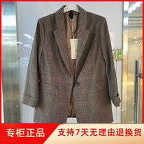 (Physical synchronization) Ruijing Abilan X21C183 female new fashion temperament Joker plaid suit jacket