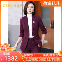 Fashion temperament socialite professional suit female 2021 autumn and winter New Korean version goddess Fan suit suit President business