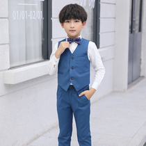 Childrens gown waistcoat Waistcoat Flowers Boy Boy Host Boy Acting Suit Grand Boy Piano Performance Little West Suit