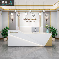  Simple modern bar counter Cashier Clothing store counter Imitation marble beauty salon Company hotel front desk Reception desk