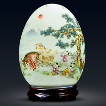 Jingdezhen ceramic vase egg ornaments living room decorations small creative home TV cabinet crafts