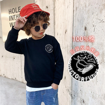Boy Spring and Autumn Sweater Pullover Shirt 2021 New Childrens Wear Cotton Top Children base shirt Tide
