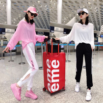 European station Sports Leisure set women summer 2021 new fashion foreign style loose sunscreen T-shirt trousers two-piece set