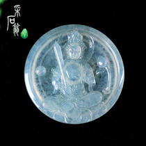 Quarrying Weng natural Burmese ice jadeVoid Tibetan Guanyin brandkind face men and women pendant