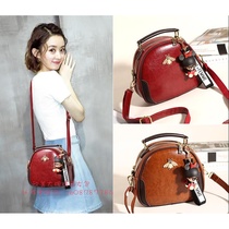 European station star with leather bee womens bag autumn and winter small bag womens hand shoulder shoulder bag tide