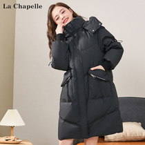 Lasciabelle official flagship 2021 Winter new black Lianhood down jacket for woman in the middle of a loose jacket