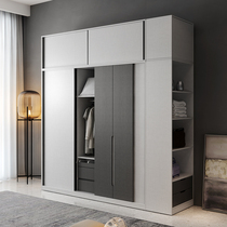 Nordic sliding door wardrobe modern simple home bedroom light luxury rental room small apartment overall storage large wardrobe