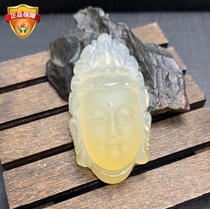 Ice seed Huanglong jade Old stock Guanyin Bodhisattva pendant necklace pendant finely carved natural jade male and female