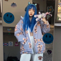 Full-printed bear cotton-padded women 2020 new winter cotton-padded clothes Korean casual cute loose cotton-padded jacket