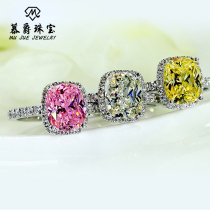 Mu Jue kjin Diamond Diamond Diamond Diamond ring yellow diamond Pink Diamond Princess 925 silver plated kgold wedding ring diamond ring