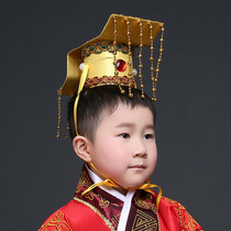 Three Kingdoms headdress hat Costume headgear Prime Minister hat Emperor hat ancient boy Hanfu accessories