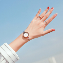 When Poly-Hour Watch Woman Steel Band Brief Temperament Bracelet Style Small Crowd Light Lavish Dial Small Quartz Bracelet Watch