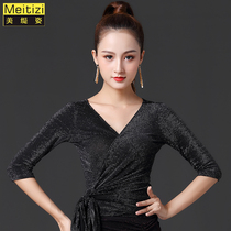National standard dance tops new female adult Latin dance tops with straps Modern ballroom dance costumes practice summer