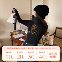 Summer home multicolored semi-high collar delsuede with long sleeve foreign air beating undershirt woman autumné warm t-shirt blouse
