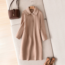 Double-sided cashmere coat womens long 2021 New Korean loose high-end popular autumn and winter woolen coat