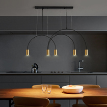 Nordic Full Copper Minimalist Restaurant Dining Table Bar Chandelier Strip Rear Modern Minimalist Light Extravagant Personality Creative Luminaire