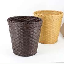 Small trash can Straw fashion creative lidless household toilet Living room bathroom desktop storage basket