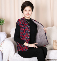 Middle-aged women camel velvet cotton vest warm thickened vest mother outfit waistcoat wear cotton coat old winter rotator cuff