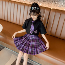 Dark Black Ensemble Jk Uniform Dress Genuine original suit full set of girlfriends 10 Pupils 11 Summer Girls dress 12 years old