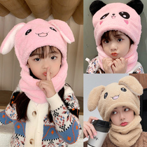 Baby hat scarf one child hooded scarf for boys and girls children autumn and winter earrings cute super cute baby