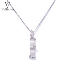 2021 new niche design sense bamboo pendant pendant 925 silver bamboo necklace female light luxury simple choker tide