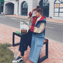 Advanced sense Korean version of loose woolen cloth coat female medium long 2021 autumn and winter New temperament Hepburn wind woolen coat