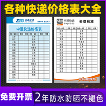 Shunfeng Shentong Yunda Best Cainiao Post Station Sign Express Price List Charges Send Piece Daily Express Company System General Price List Charge Standard Wall Post Poster Advertising Wall Picture