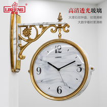 European-style modern light luxury double-sided wall clock fashion home living room decoration two-sided clock atmospheric watch clock wall clock