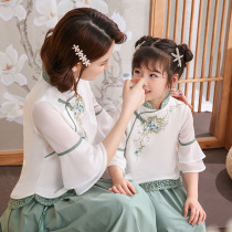 Girls Handmaids Daughter Dress Mother of the Republic Wind 2022 New Summer CUHK Scout Improved Qipao China Wind Suit
