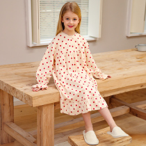 Girls Nightdress Cotton Children Long Sleeve Spring and Autumn Home Dress Children Children Childrens Pajamas Girl Pajamas Spring Princess Style