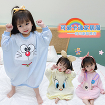 2022 New Children Pyjamas 2022 Summer Pure Cotton Baby Conjoined Clothes Baby Sleeping Bag Breathable Home Conserved Cartoon