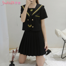 Orthodox JK uniform skirt Female sailor suit set Japanese soft girl student suit set milk skirt spot full set