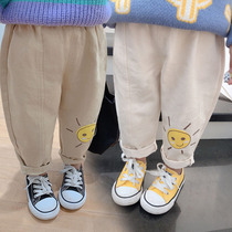 Childrens casual pants 2020 loose cartoon small sun men and women childrens casual pants Childrens thin radish pants