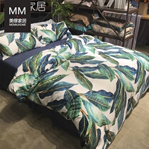 American 60 long suede cotton gon satin four sets full cotton pure cotton linen bed with bedding bed Gasawara Fields Garden Wind