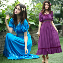 Spring and summer dress new Korean version of female temperament dress Beach Bohemia cotton long skirt