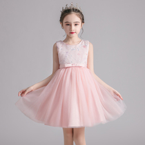 Girls  dresses summer childrens summer clothes womens 2021 new little girl skirt princess foreign style pink puffy yarn skirt