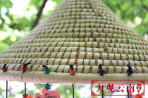 2018 new super wind bell Yunnan handmade straw hat metal copper bell Pan restaurant hotel decoration safe wind