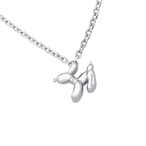 PCMY Birthday Gift Solid Balloon Dog Necklace Hip Hop Personality Couple Necklace Pendant Pendant Pendant Accessories Lock Bone Chain