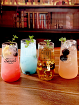 Net red glass European-style creative ins couple cup Milk juice drink cup Heat-resistant household water cup Chaozhou