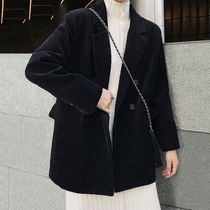 South Korean suit jacket woman 2021 spring and autumn new lamp core suede net red loose with slim retro-style little west suit woman