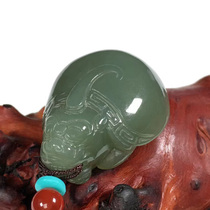 Xinjiang and Tian Yuqing white longevity dragon turtle pendant pendant natural jade mans text to play decorative piece