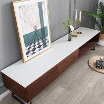 Household leather TV cabinet mat waterproof and oil-proof leave-in solid color high-grade leather tablecloth rectangular Nordic light luxury style