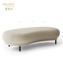 Nordic semicircular sofa stool now simple special-shaped shoe stool stool cloth pedal living room sofa stool combination stool